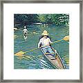 Skiffs By Gustave Caillebotte Framed Print