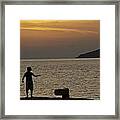 Skopelos Sunset - Fisher Boy - 1 Framed Print