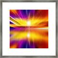 Sky And Water - Setting Sun Framed Print