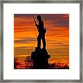 Sky Fire - 128th Pennsylvania Volunteer Infantry A1 Cornfield Avenue Sunset Antietam Framed Print
