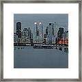 Skyline By The Pier Framed Print