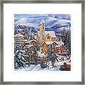 Sledding To Town Framed Print