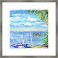 Small Boats On Water Framed Print