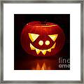 Smiley Not Scary Pumpkin Framed Print