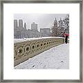 Snow At Bow Bridge Framed Print