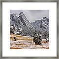 Snow Dusted Flatiron View Boulder Colorado Framed Print