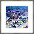 Snow In The Town Framed Print