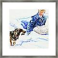 Snow Play Sadie And Andrew Framed Print