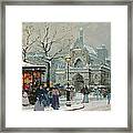 Snow Scene In Paris Framed Print