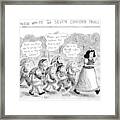 Snow White Is Storming Away From A Group Of Seven Framed Print