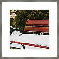 Snowy Bench Framed Print