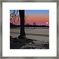 Snowy Moonrise Framed Print