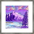 Snowy Mountain Dusk Framed Print