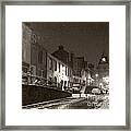 Snowy Night In Black And White Framed Print