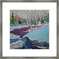 Snowy Stream Framed Print