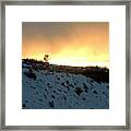 Snowy Sundown Framed Print