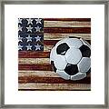 Soccer Ball And Stars And Stripes Framed Print