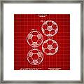 Soccer Ball Patent 1964 - Red Framed Print