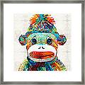 Sock Monkey Art - Your New Best Friend - By Sharon Cummings Framed Print