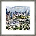 Soldier Field And Chicago Skyline Framed Print
