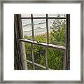 South Manitou Island Lighthouse Window Framed Print