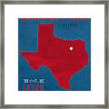 Southern Methodist University Mustangs Dallas Texas College Town State Map Poster Series No 098 Framed Print