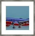 Southwest 737 Landing Framed Print