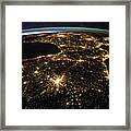 Space And France At Night Framed Print