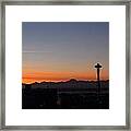 Space Needle Sunset Framed Print