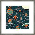 Space Travel And Planets In The Solar Framed Print