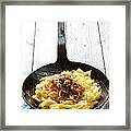 Spaetzle With Cheese And Roasted Onions Framed Print