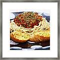Spaghetti And Garlic Toast 1 Framed Print