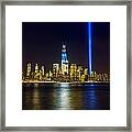 Sparkling Freedom Tower Framed Print