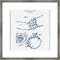 Sphygmomanometer Patent Drawing From 1955 - Blue Ink Framed Print