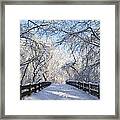 Spring Snow Bridge Framed Print
