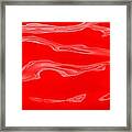 Squarish Color Wave Red Framed Print
