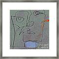 Squigglehead With Blue Scarf And Red Ear Framed Print