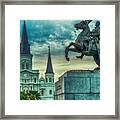 St. Louis Cathedral And Andrew Jackson- Artistic Framed Print