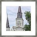 St. Louis Cathedral Through Trees Framed Print