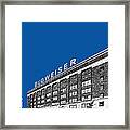 St Louis Skyline Budweiser Brewery - Royal Blue Framed Print