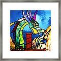 Stained Glass Dragon Framed Print