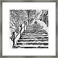 Stairs In Winter Framed Print