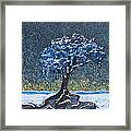 Standing Alone In The Snow Framed Print