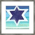 Star Of David In Blue - Thank You Card Framed Print