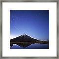 Star Trails Over Mt Taranaki New Zealand Framed Print