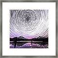 Star Trails With Northern Light Framed Print