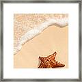 Starfish And Ocean Wave Framed Print