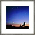Starry Sky And Stargazer Framed Print