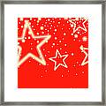 Stars On Red Background, Studio Shot Framed Print
