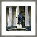 Statue Of George Washington Outside New York City Hall In 1984 Framed Print